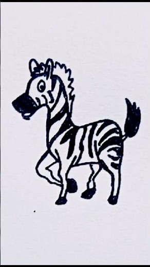 How to draw a zebra 🦓 easy drawing step by step #simple #drawing #satisfying