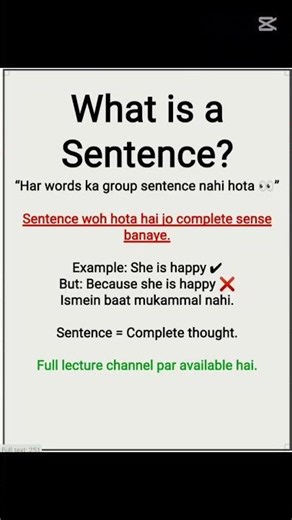 What is a sentence? #learnenglishgrammar