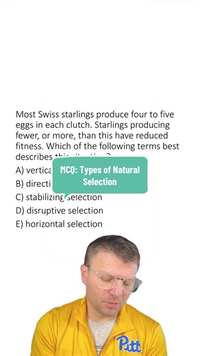 MCQ: Types of Natural Selection #biology #science #evolution #edutok #learnontiktok