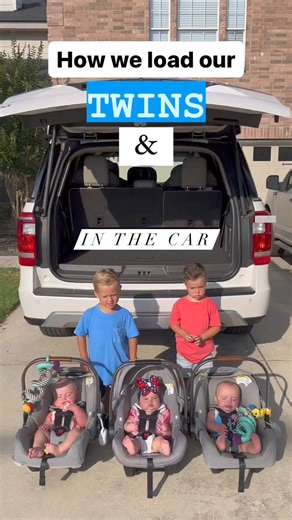 After having twins and triplets, probably the number one thing I get asked is what car I drive. Before getting pregnant with the triplets, we got a Ford Expedition because we were planning on having one more! Little did we know we would be adding three more to the family! If we would have known, we would have definitely gotten the Expedition Max With more cargo space. I can fit our @wonderfold wagon in the trunk when the third row is down, but there’s just not quite enough space when it’s up. My