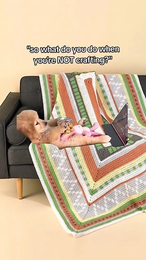 I chill on my handmade blanket and eat snacks of course! 🧶🍿 #lovecrafts #craftersofinstagram #crafters #craftersgonnacraft #makersofinstagram #makerlife #makersgonnamake | LoveCrafts