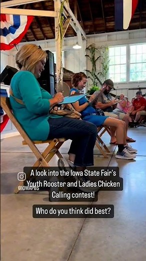 Cockadoodle-doo! Rooster crowing and chicken calling at the Iowa State Fair
