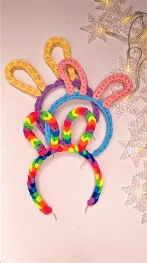 DIY Bunny-Ear Elastic Hairband 🐰🌸#shorts