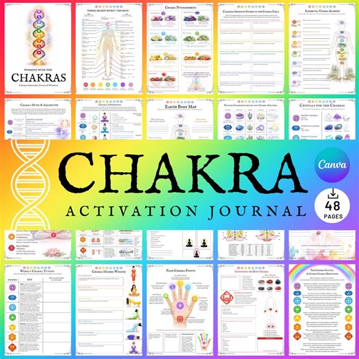 Chakra Healing Workbook, Energy Journal, Chakra Balancing Guide, Spiritual Printable PDF - Etsy