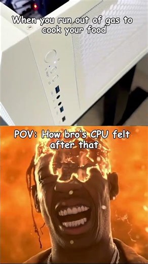 Cooking dinner on a CPU be like 🥵 #overheating #techhumor #shorts