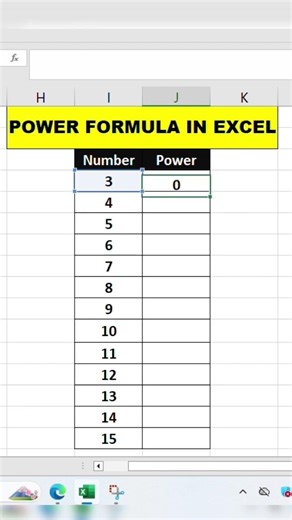 Power Formula in Excel #excel #exceltips #powerformula