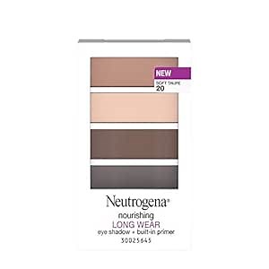 Neutrogena Nourishing Long Wear Eye Shadow + Built-In Eyelid Primer, 2-in-1 Eye Makeup with Vitamins and Skin-Nourishing Conditioners, 20 Soft Taupe,.24 oz