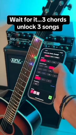 3 chords… 3 songs everyone wants to play. This is why I love practicing with Visual Note: the app shows you the chords, the LEDs show you exactly where to put your fingers, and suddenly the guitar starts to feel EASY. Sweet Home Alabama, Knocking on Heaven’s Door and Free Fallin’ all use the same shapes — once you learn them, a whole world of songs opens up. If you’re trying to learn faster (or get back into playing), start with this. It works. | Visual Note