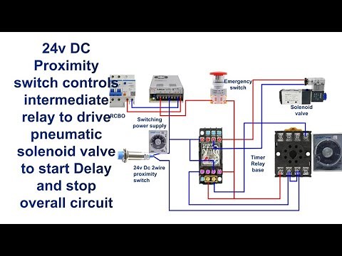 24V Proximity Switch & Relay Control: Solenoid Valve with Delay Start/Stop ‪@Electricalgenius‬