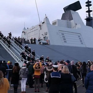 2.2K views · 170 reactions | Welcome home HMS Diamond! Families and friends waved home HMS Diamond and their loved ones this morning at HMNB Portsmouth. | Royal Navy and Royal Marines Charity | Facebook