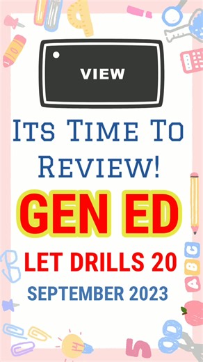LET DRILLS 20: GENERAL EDUCATION FOR BSED AND BEED. #September2023 #LETReview #drills