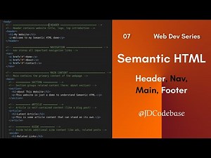 Semantic Elements in HTML – HTML Tutorial for Beginners | Web Development Series | JDCodebase