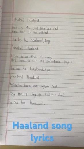 Haaland song lyrics