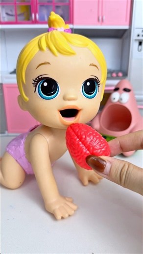 ASMR Unboxing Patrick Star & Doll Eating Pomelo Fruit Toy | Satisfying Toy Play #shorts