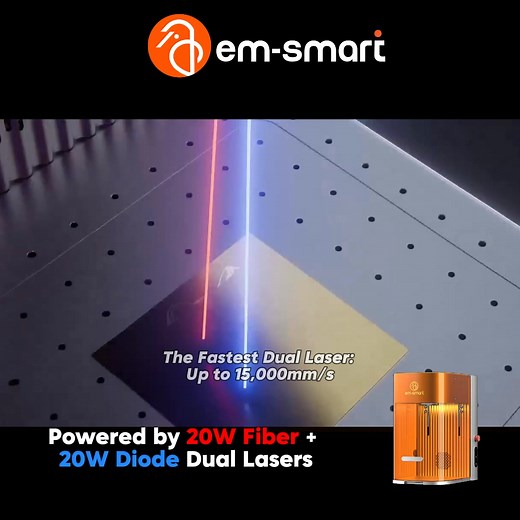 🔹 Dual-laser system (20W Fiber 20W Diode) for engraving, marking, and light cutting ⚙️ Industrial-grade speed up to 15,000 mm/s with ±0.002 mm precision 🧭 Clean results with powerful built-in smoke extraction 🔥 Multi-material compatibility — engrave on metals, plastics, coated surfaces, and acrylics 📏 150 × 150 mm working area — compact, efficient, and built for everyday creators The perfect balance of speed, accuracy, and value — all in one machine. 🎯 Early Bird deals are live now! Get you