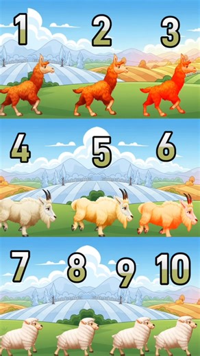 Counting 1 to 10 with Llama Goat Sheep | Animal Sounds Song for Kids | Cocomomokidstv #animalsounds