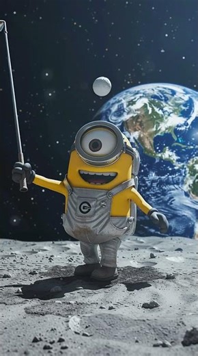 Minion Short Film | The Minion Plays Golf on the Moon 😂🌕