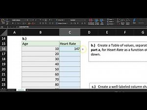 MTH 154 Excel Homework 1.1 (Heart Rate)