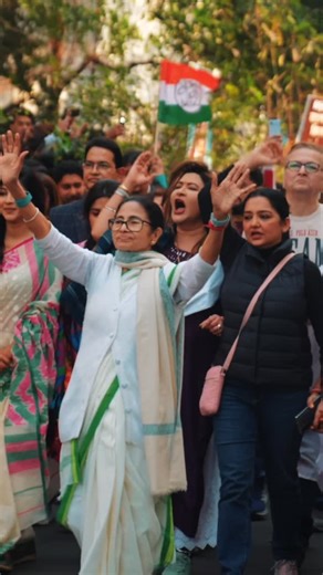 Mamata Banerjee on Instagram: "The inhumane and authoritarian BJP is systematically attacking Bengal’s peace, harmony, and democratic fabric while strangling our constitutional right to vote. Today’s massive march from Jadavpur 8-B Bus Stand to Hazra Crossing, powered by the spontaneous participation of the people, signals one truth clearly: BJP's brazen autocracy is headed for defeat. A party steeped in corruption, propped up by turncoats and modern-day Mir Jafars, has trampled the Constitution