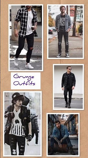 Top Grunge Outfits for Men | 90s Aesthetic Street Style | Trendy Grunge Fashion Guide #shorts