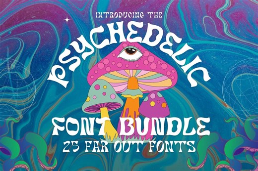 25 Psychedelic Fonts - Groovy Retro Fonts for Hippie, 70s, Trippy, Funky, Festival & Vintage Designs. Instant Download. Massive Discount. - Etsy
