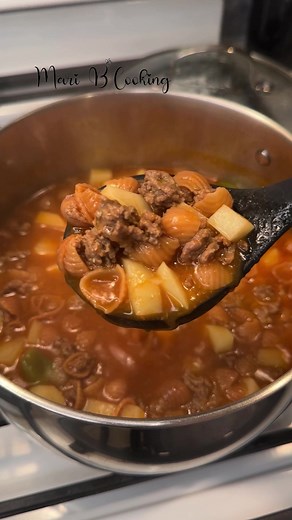 Homemade Shell Soup with Ground Beef Recipe