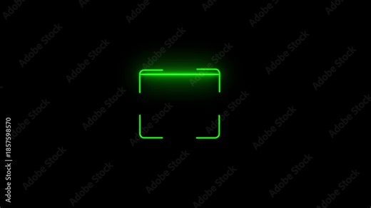 Scanner icon animation isolated scanner neon shine icon animation .fingerprint biometric scanning animation. Biometric scanning animation showing neon fingerprint icon motion graphic animated concept.