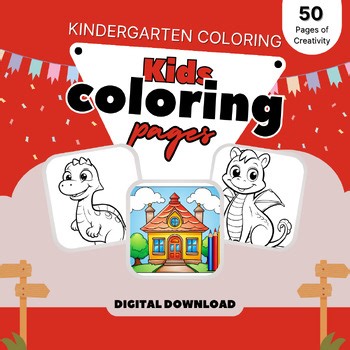 Kindergarten Fun: 50 Coloring Pages for Kids and Adults