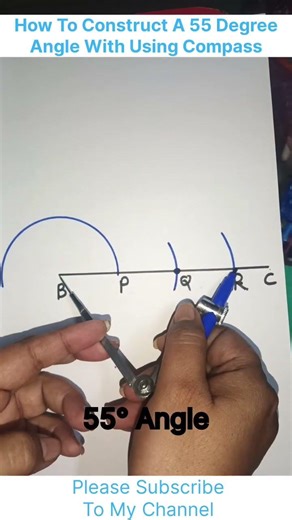 How to Construct 55° angle using compass 55° angle #youtube#trending #ytshorts #viral #maths #learn