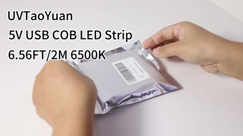 Led Strip Lights 5V USB 6.56ft/2m 640 LEDs Touch stepless Dimmable USB COB LED Strip Light 6500K White 10W Flexible 5v led for Bedroom Kitchen,Room Decor,3D Printing Lighting (3Pack)
