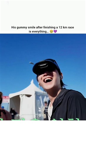 His gummy smile after finishing the 12 km race was the cutest reward of the day. 🥹💜#suga #minyoongi