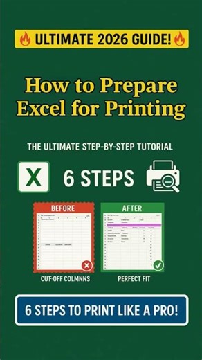 How to Prepare Excel for Printing: The Ultimate Step-by-Step Tutorial #shorts #excel