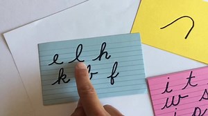 These four lines can start all of the 26 lowercase cursive letters. Try this matching game to teach cursive writing! http://www.theottoolbox.com/2017/10/cursive-writing-starting-lines.html | The OT Toolbox