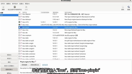 Debian操作系统图形界面中安装ibus中文输入法