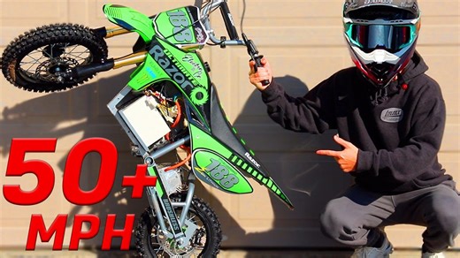 $600 72V electric pit bike build gets a power boost! 50+ mph
