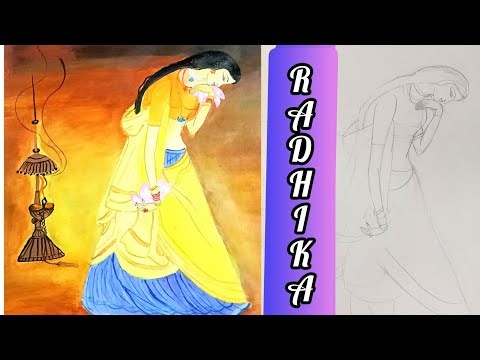 Recreation of RADHIKA (by MAR CHUGTAI)| Bengal school|copy work of Indian artist|painting practical