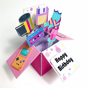 90s Theme Birthday Card: Retro Pop-up Greeting - Etsy