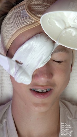 Look at this spooky mask that my son, Roman choose for our ASMR Facial session 👻👁️👁️✨ #asmr #asmrfacial #asmrsounds #asmrspa #dallasmedspa | Boho Med Spa