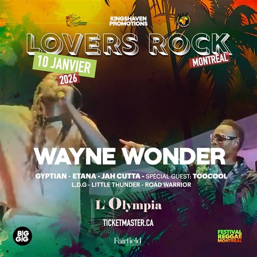 La voix légendaire de « No Letting Go », « Bounce Along » et « Saddest Day » : l'unique Wayne Wonder en concert ! 🔥 Ressentez le rythme. Ressentez l'amour. Ressentez la magie de Wayne Wonder ! Achetez votre billet dès maintenant: https://ticketmaster.ca The legendary voice behind "No Letting Go," "Bounce Along," and "Saddest Day": the one and only WAYNE WONDER in concert! 🔥 Feel the rhythm. Feel the love. Feel the magic of Wayne Wonder! Get your tickets now: https://ticketmaster.ca | Montreal