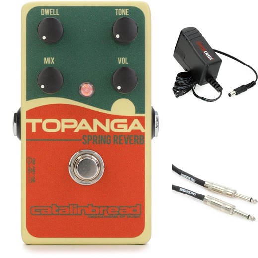 Catalinbread Topanga Spring Reverb Pedal with Power Supply and Cable