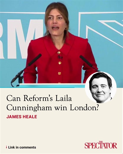 Inevitably, crime was the predominant focus of Cunningham’s initial remarks at Reform’s press conference this morning. She promised that there was ‘A new sheriff in town.’ ‘I will be launching an all out war on crime,’ she vowed. ✍️ James Heale | The Spectator