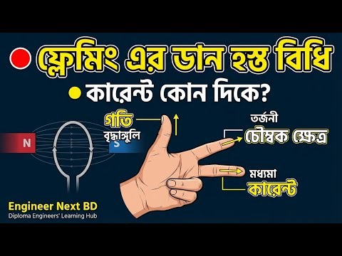 Fleming’s Right Hand Rule সহজভাবে | Generator Current Direction | Diploma Electrical#engineernextbd