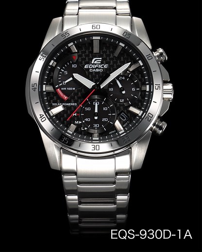 4.7K views · 1K reactions | Up close and personal with the EQS-930D, featuring a carbon fibre dial inspired by motorsport and solar power technology. | CASIO EDIFICE | Facebook