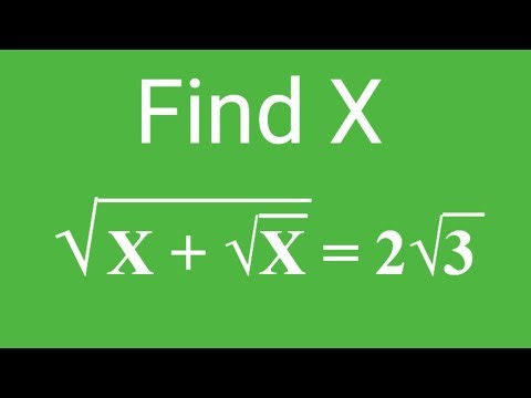 A Nice Square Root Math Algebra Expression/Find the value of X?