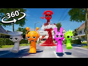 VR 360° Incredibox Sprunki OC Telephone Transform Into Tornado | 4K