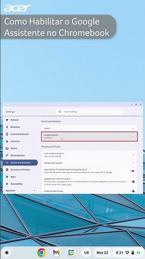 Como Habilitar o Google Assistente no Chromebook
