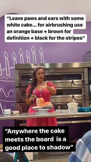 3.2K views | Airbrushing tips from @mollymakescakes during her 3D tiger cake demo today, at the RBA Bakers Center. | International Baking Industry Exposition (IBIE) | Facebook