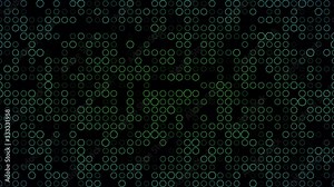 Abstract grid background of heptagon shapes that fade in and out in randomly - fades from green to yellow Stock Video