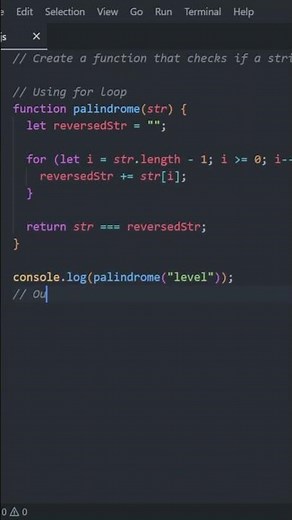Create a function that checks if a string is a palindrome | JS Exercise 7