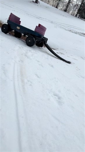 makeshift sled #snow #ice #sleet